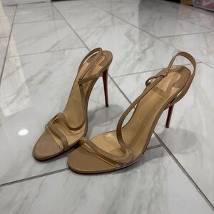 Christian Louboutin Nude Strappy Heels